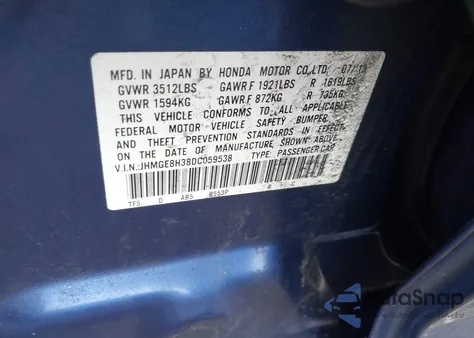 2013 Honda Fit z USA, uszkodzony, nr VIN JHMGE8H38DC059538